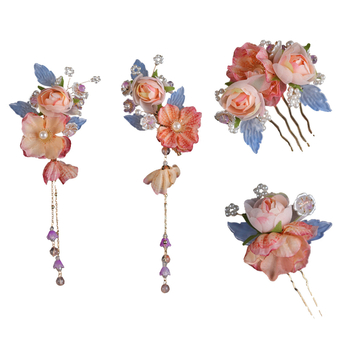 Hanfu hajdísz – virágos motívum, ötvözet anyag, Seiko felületkezelés