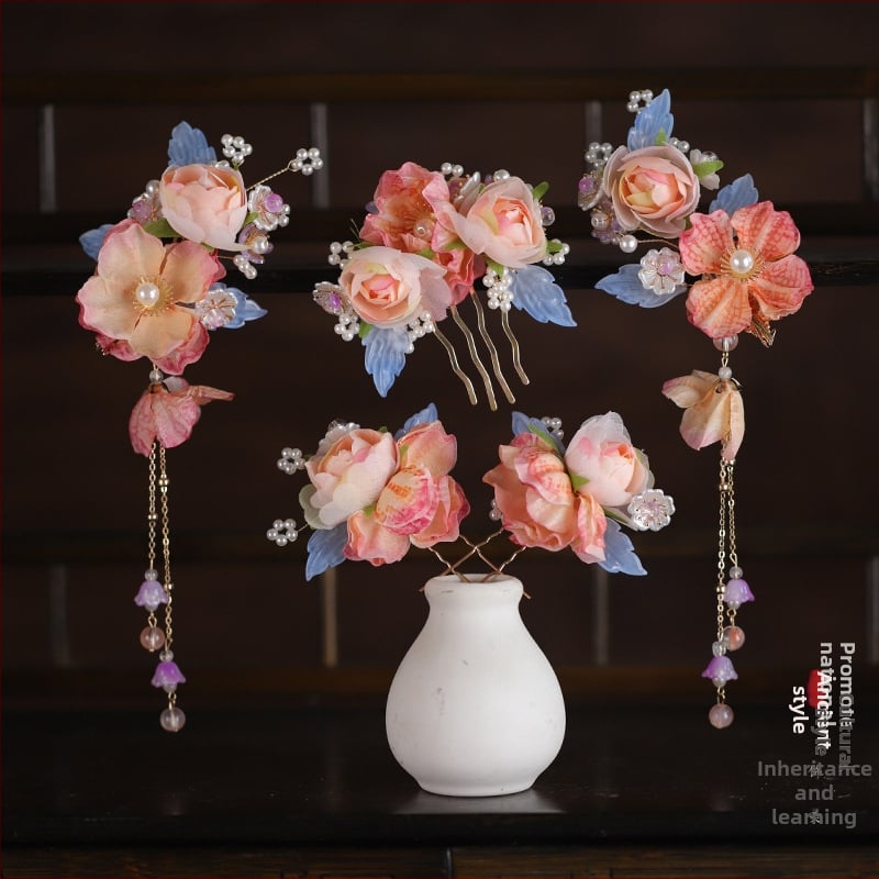 Hanfu hajdísz – virágos motívum, ötvözet anyag, Seiko felületkezelés