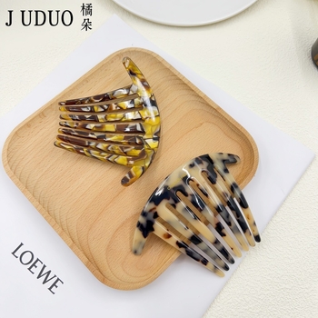 Matu ķemme U formā, rokdarbs, vienkāršs stils, etiķskābes materiāls, Ziemā 2023