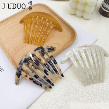 Matu ķemme U formā, rokdarbs, vienkāršs stils, etiķskābes materiāls, Ziemā 2023