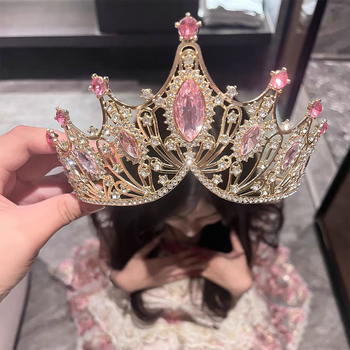 Diadema od legure, 18K pozlata, nježan ženski stil, oblik krune, elektroplatiranje