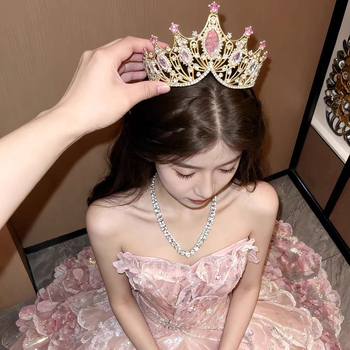 Diadema od legure, 18K pozlata, nježan ženski stil, oblik krune, elektroplatiranje