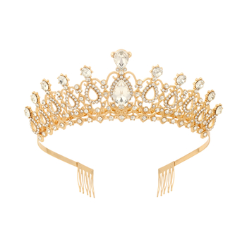 Tiara za kosu princeze s kristalima, legura, metalno graviranje
