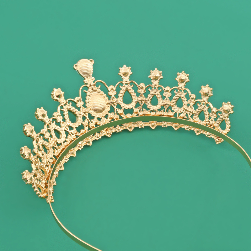 Tiara za kosu princeze s kristalima, legura, metalno graviranje