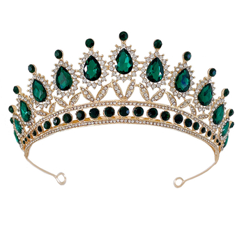 Set diademă de mireasă – trei piese, aliaj, cristale din sticlă, electroplating, accesoriu pentru cap feminin