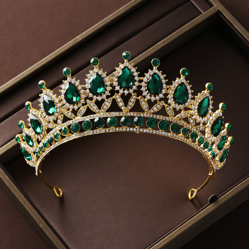 Set diademă de mireasă – trei piese, aliaj, cristale din sticlă, electroplating, accesoriu pentru cap feminin