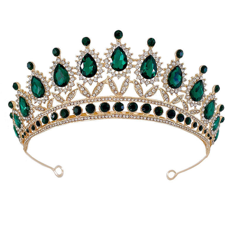 Set diademă de mireasă – trei piese, aliaj, cristale din sticlă, electroplating, accesoriu pentru cap feminin