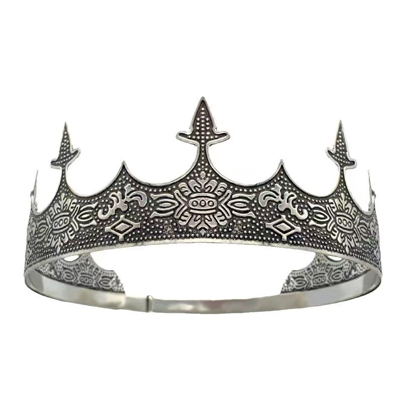 Unisex metalna kruna – podesiva, vintage stil, kristalni detalji, elektroplating završna obrada