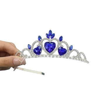 Accesoriu pentru cap pentru fete – coroană din aliaj, cristal ametist, placare electrolitică, stil dulce, model H116