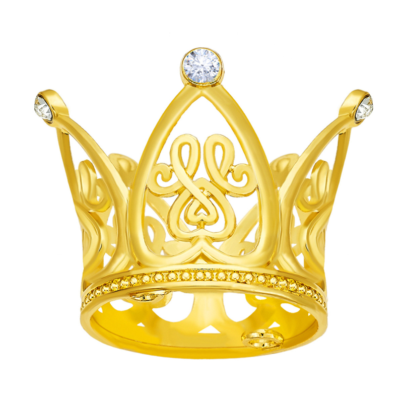 Ibaolai koronát formázó ötvözet fejfedő szív motívummal, fehér kristályokkal, rajzfilm gyerek-stílus, elektroplattálás