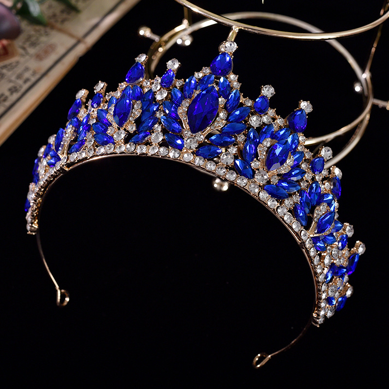 Tiara od legure, jednostavan ženski stil, bijeli kristal, elektroplatiranje, model Hg125+hg41+hg60+hg81