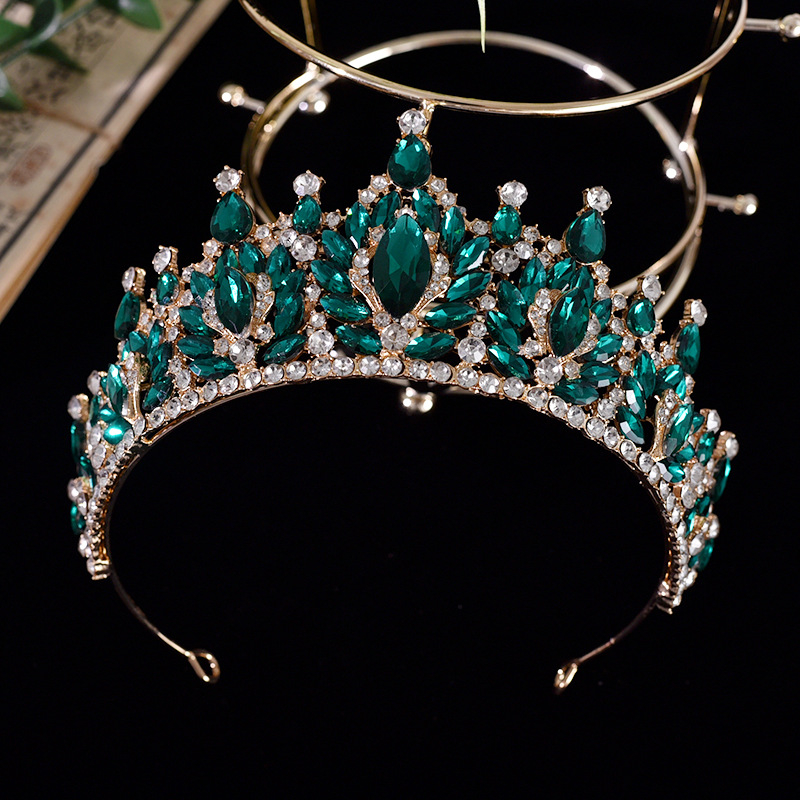Tiara od legure, jednostavan ženski stil, bijeli kristal, elektroplatiranje, model Hg125+hg41+hg60+hg81