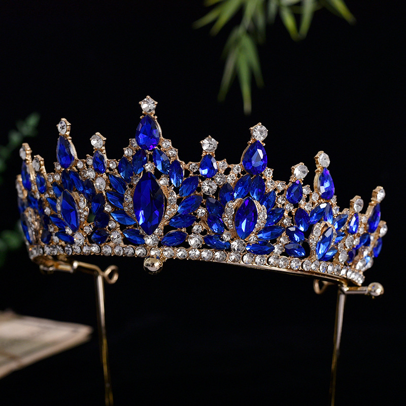 Tiara od legure, jednostavan ženski stil, bijeli kristal, elektroplatiranje, model Hg125+hg41+hg60+hg81