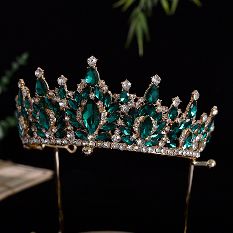 Tiara od legure, jednostavan ženski stil, bijeli kristal, elektroplatiranje, model Hg125+hg41+hg60+hg81