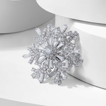 Mu Yu Time to Run Snowflake καρφίτσα – χαλκός, ανθώδες σχέδιο για πέτο, unisex, μικροεπίστρωση