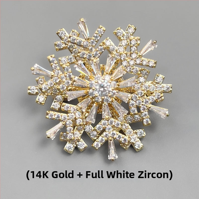 Mu Yu Time to Run Snowflake καρφίτσα – χαλκός, ανθώδες σχέδιο για πέτο, unisex, μικροεπίστρωση