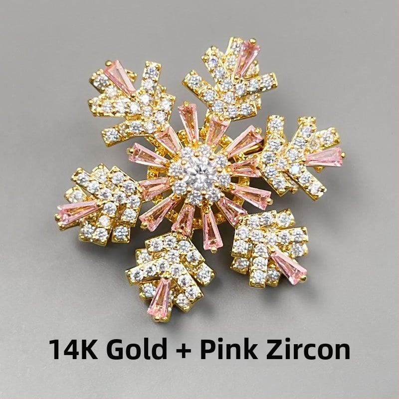 Mu Yu Time to Run Snowflake καρφίτσα – χαλκός, ανθώδες σχέδιο για πέτο, unisex, μικροεπίστρωση