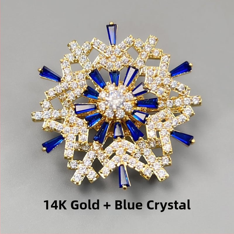 Mu Yu Time to Run Snowflake καρφίτσα – χαλκός, ανθώδες σχέδιο για πέτο, unisex, μικροεπίστρωση