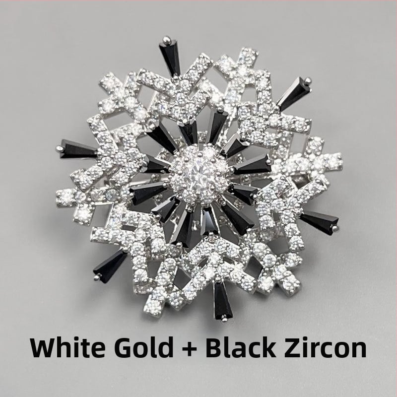 Mu Yu Time to Run Snowflake καρφίτσα – χαλκός, ανθώδες σχέδιο για πέτο, unisex, μικροεπίστρωση