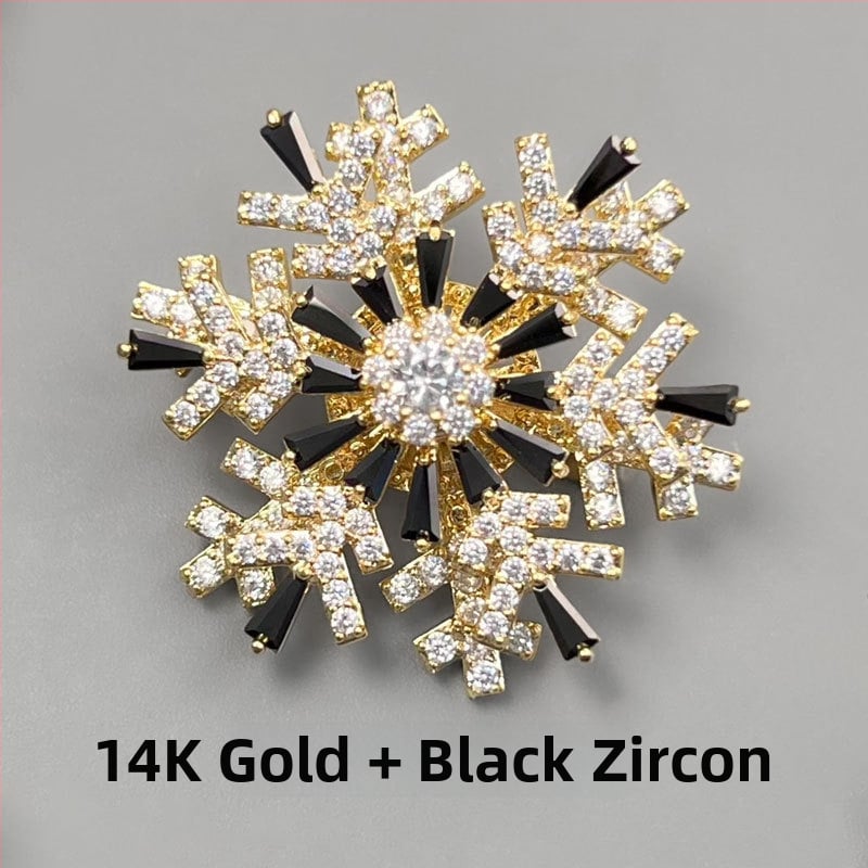 Mu Yu Time to Run Snowflake καρφίτσα – χαλκός, ανθώδες σχέδιο για πέτο, unisex, μικροεπίστρωση