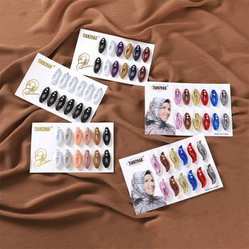 Καρφίτσα οβάλ πλαστική με ένθετα κρύσταλλα και κλιπ για χιτζάμπ (Υλικό: Πλαστικό; Στυλ: Γυναίκες, Απλό; Διακόσμηση: Κρύσταλλα; Διαδικασία: Ένθεση)