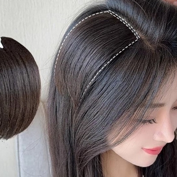 Plaukų pagalvėlės abiejose parukės pusėse, plaukų šaknų tūrio įrenginys, nematoma vienos dalies plaukų pakeitimo priemonė moterims