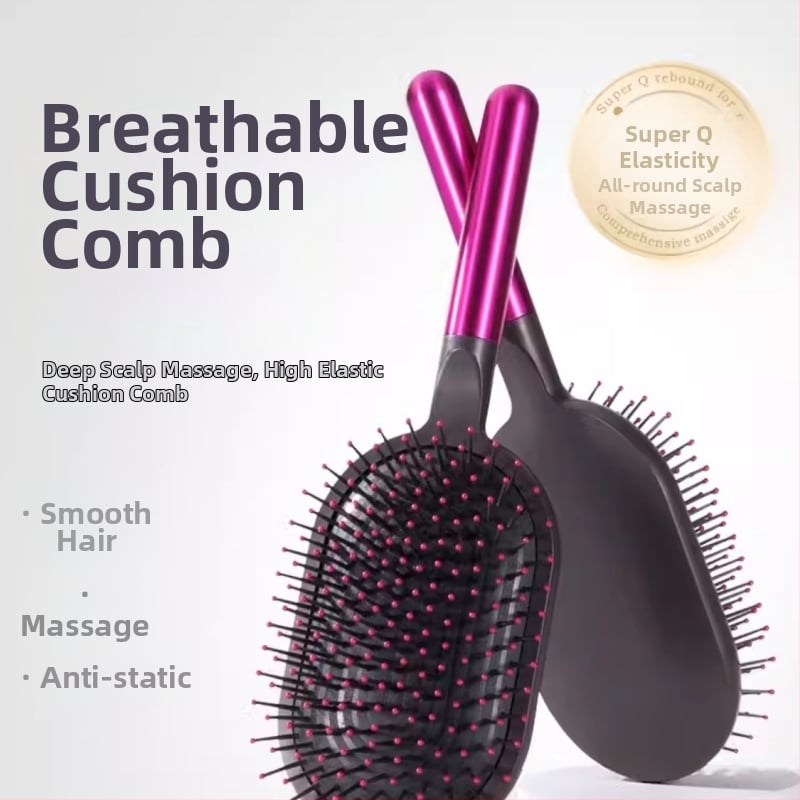 Гребен за коса с въздушна възглавница, антистатичен, масажен, пластмасов, комплект от два гребена