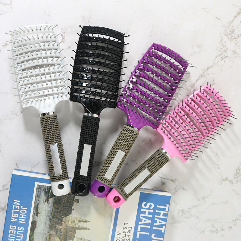 Praktický hrebeň s širokými zubami a zakriveným oblúkom, masážna vzduchová vankúš pre unisex styling (Kategória: Praktický hrebeň; Materiál: Plast; Značka: Shengfa)