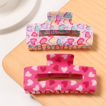 Hajcsat Love motívummal - PVC, kézzel készített, Gripper, Gores, modell L0497/20