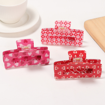 Hajcsat Love motívummal - PVC, kézzel készített, Gripper, Gores, modell L0497/20