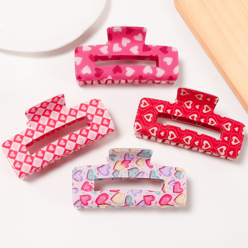 Hajcsat Love motívummal - PVC, kézzel készített, Gripper, Gores, modell L0497/20