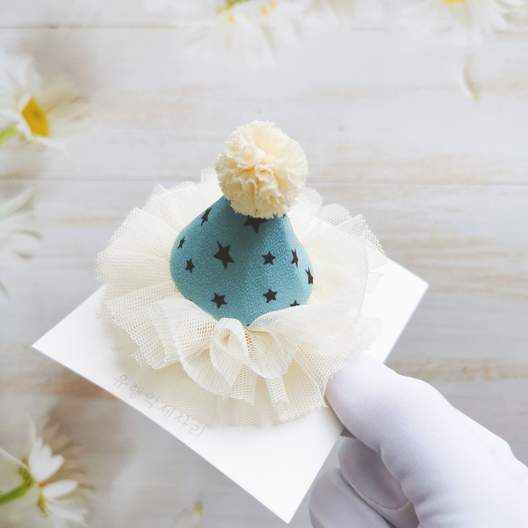 Gyerekeknek szóló hajcsat – kézzel készült, koreai stílus, Princess sorozat, textileanyag, geometriai dizájn