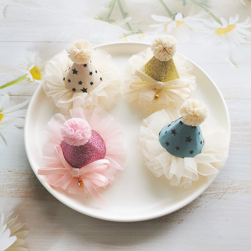 Gyerekeknek szóló hajcsat – kézzel készült, koreai stílus, Princess sorozat, textileanyag, geometriai dizájn