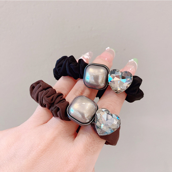 Card Luxury kristāla ziedu matu siksna, roku darīta, korejiešu stila, augsta elastība, ziemas 2023 kolekcija