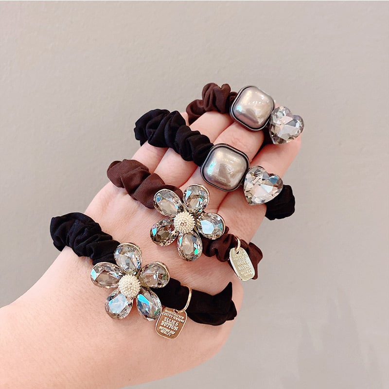 Card Luxury kristāla ziedu matu siksna, roku darīta, korejiešu stila, augsta elastība, ziemas 2023 kolekcija