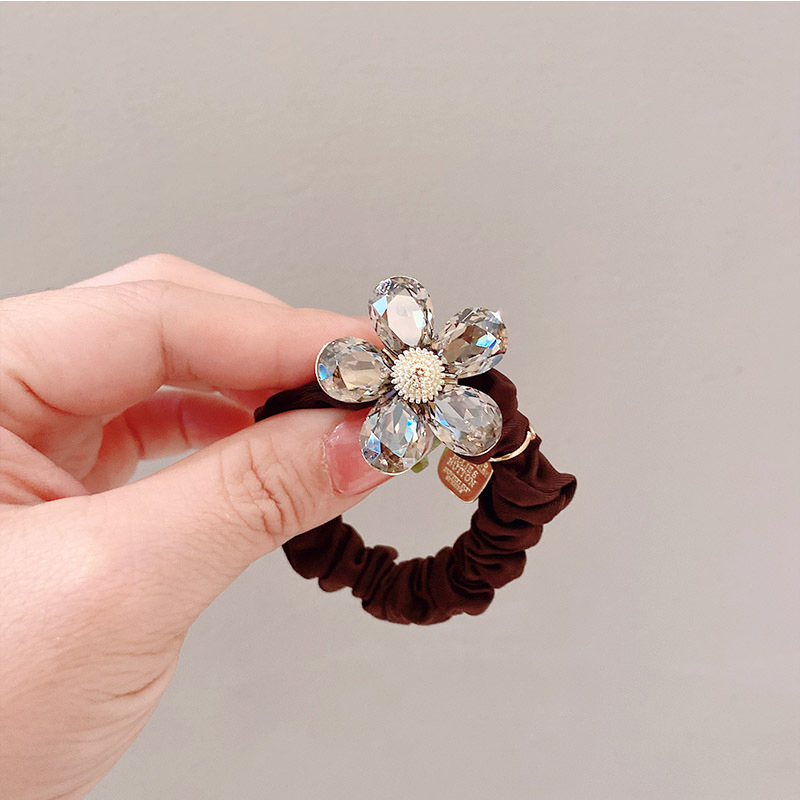 Card Luxury kristāla ziedu matu siksna, roku darīta, korejiešu stila, augsta elastība, ziemas 2023 kolekcija