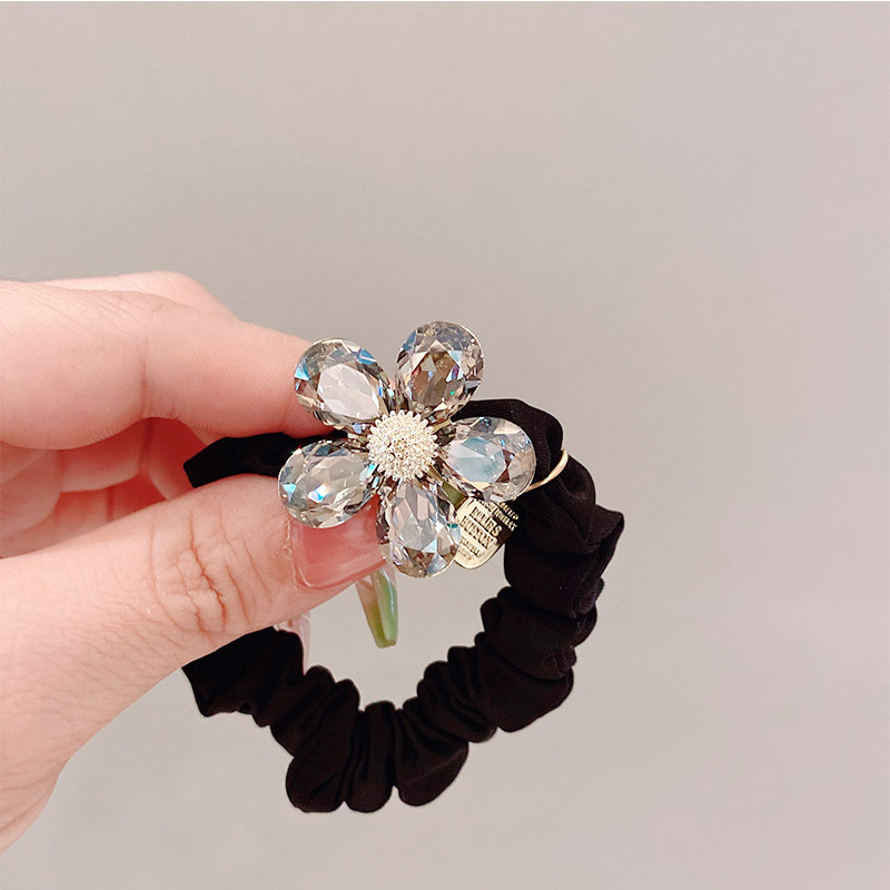 Card Luxury kristāla ziedu matu siksna, roku darīta, korejiešu stila, augsta elastība, ziemas 2023 kolekcija