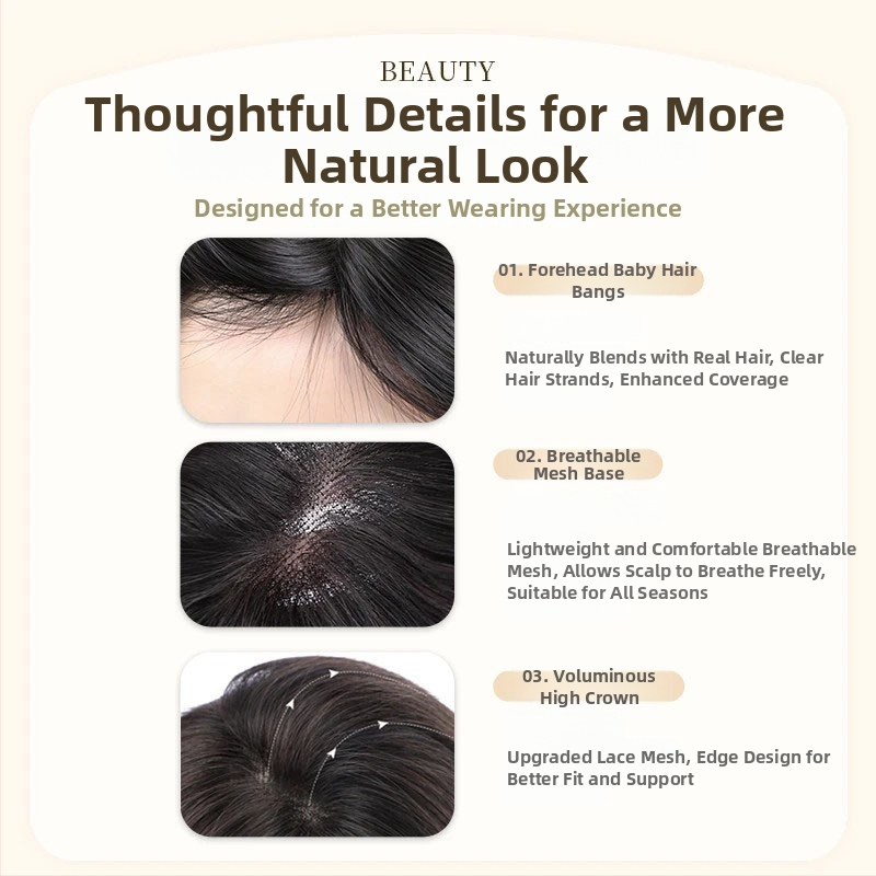 Sievietes tilpuma parūka, daļēji roku adīta, sajaukta zīda materiāla, bez krāsošanas un perm, lielas viļņotas cirtas