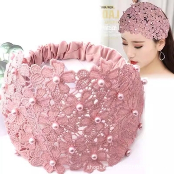 Plaša matu josla ar klipu, mežģīņu matu aksesuārs, elpojoša galvas aizsegs, 2022. pavasaris, vienkāršs stils