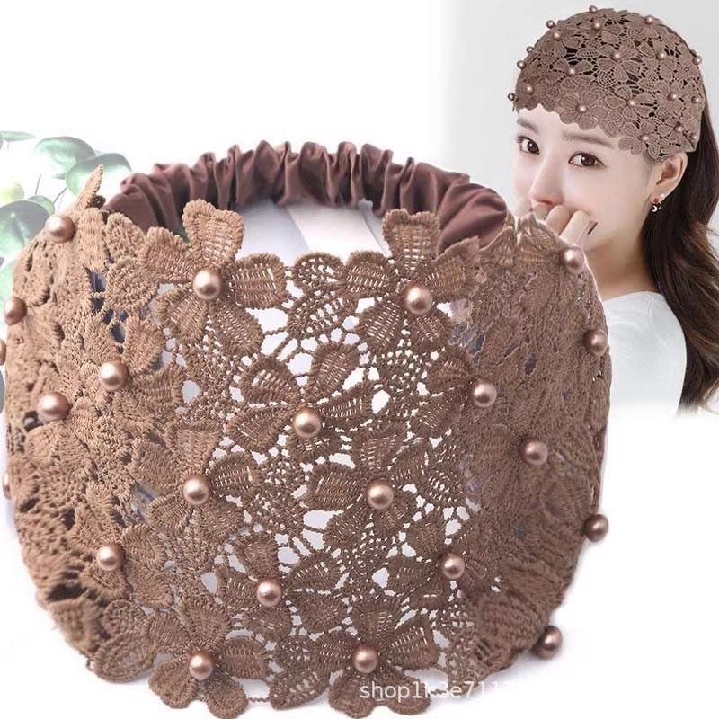 Plaša matu josla ar klipu, mežģīņu matu aksesuārs, elpojoša galvas aizsegs, 2022. pavasaris, vienkāršs stils