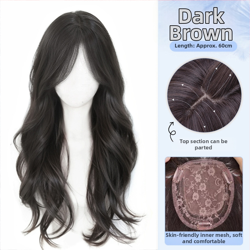 BF Big Wave Naiste Parukas — kõrge temperatuuriga kiud, mehhaaniline valmistus, pikk lokkis parukas sirgete või kaldu kiiluga, kerge ja mahukas