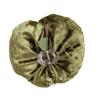 Bandă de păr velur cu motiv de măr, lucrată manual, stil coreean, clips pentru breton, pentru femei