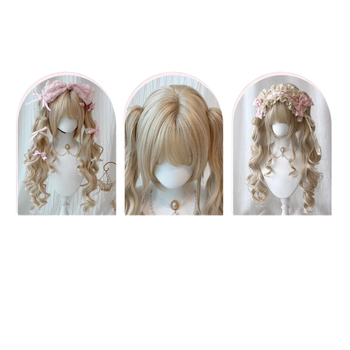 Feiqi TD-627 Sievietes garā cirtas parūka ar taisnām bangs, mašīniski ražota, augstas temperatūras zīda materiāls, nav krāsojama vai permanentēt