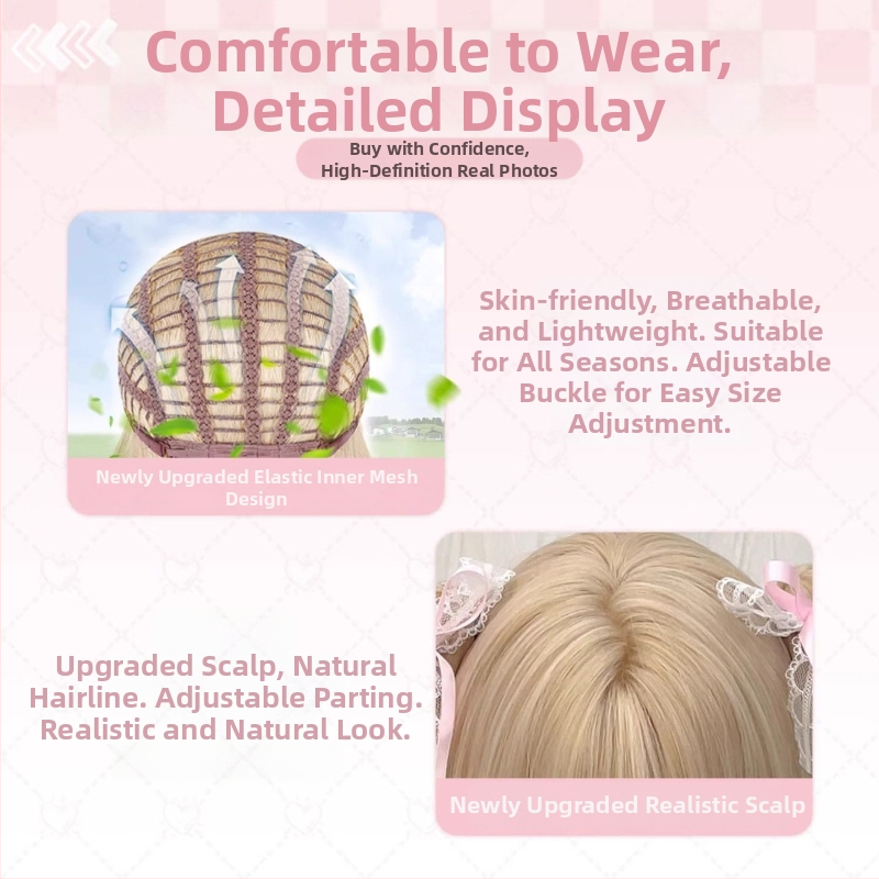 Feiqi TD-627 Sievietes garā cirtas parūka ar taisnām bangs, mašīniski ražota, augstas temperatūras zīda materiāls, nav krāsojama vai permanentēt