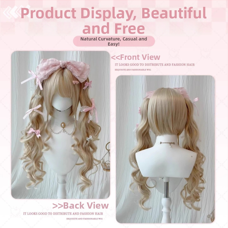 Feiqi TD-627 Sievietes garā cirtas parūka ar taisnām bangs, mašīniski ražota, augstas temperatūras zīda materiāls, nav krāsojama vai permanentēt