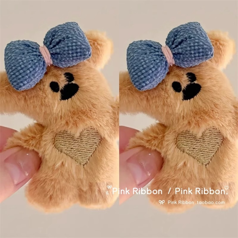 Accesoriu pentru cap: clips de păr plușat în formă de urs, stil coreean, pentru breton, iarnă 2024, proaspăt și drăguț