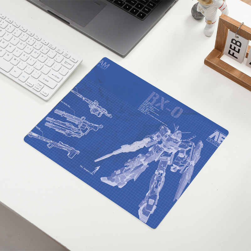 Gundam Crtani Miš Pad, Dvostrana Gumena Stolna Podloga, Protuklizna, Model F-A5, Uključuje Logo