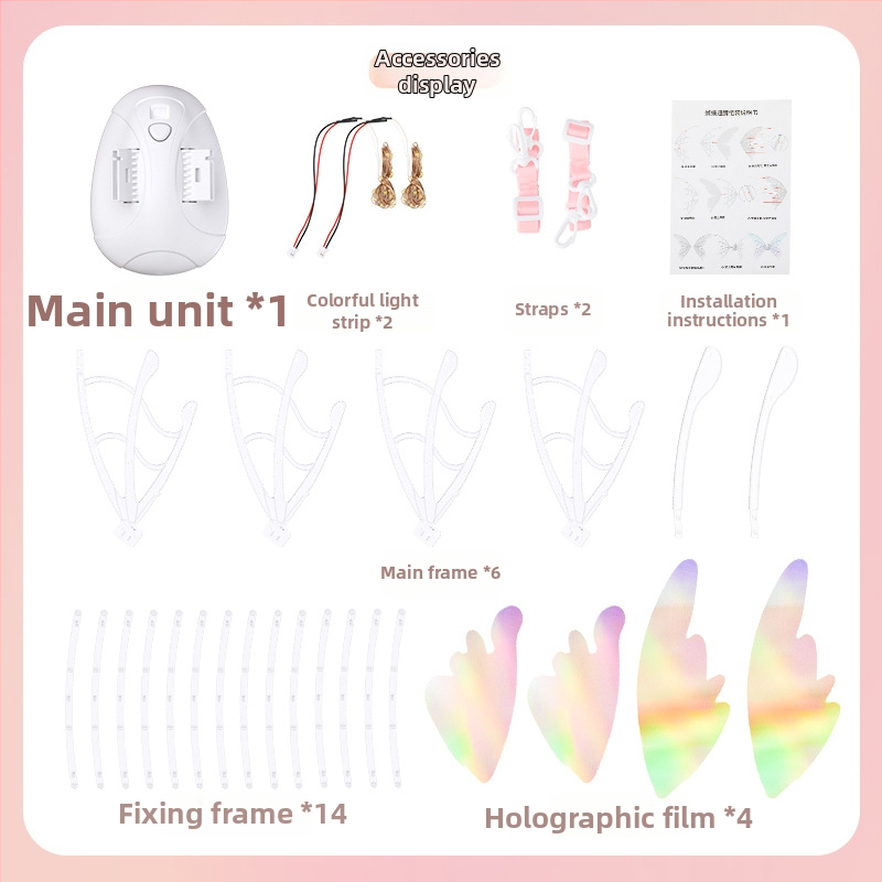 Jia pai LED Šviesūs Sparnai – Nugaros Priedas Mergaitėms, Amžius 15–35