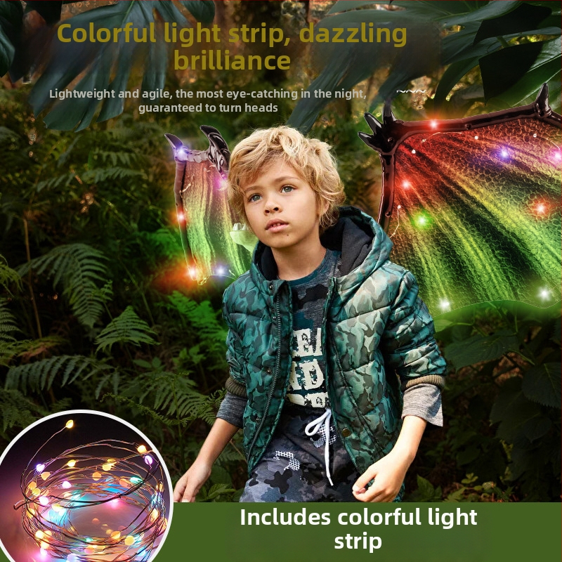 Elektrinis dinozauro sparnų žaislas berniukams su judančiais sąnariais, šviesa ir muzika