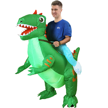 Φουσκωτό κοστούμι Τυραννοσαύρου Ρέξ για το Halloween — ύφασμα, ημι-χειροποίητη και ημι-μηχανική κατασκευή, δυνατότητα παραμετροποίησης